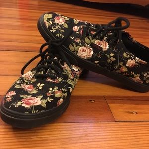 Floral black Vans sneakers